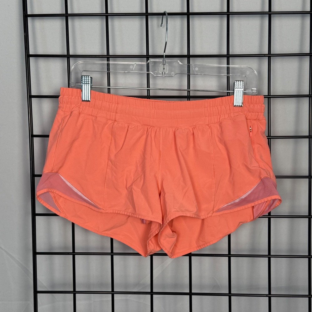Lululemon Hotty Hot LR Lined Shorts Womens 8 Coral 2.5" Activewear Athletcl